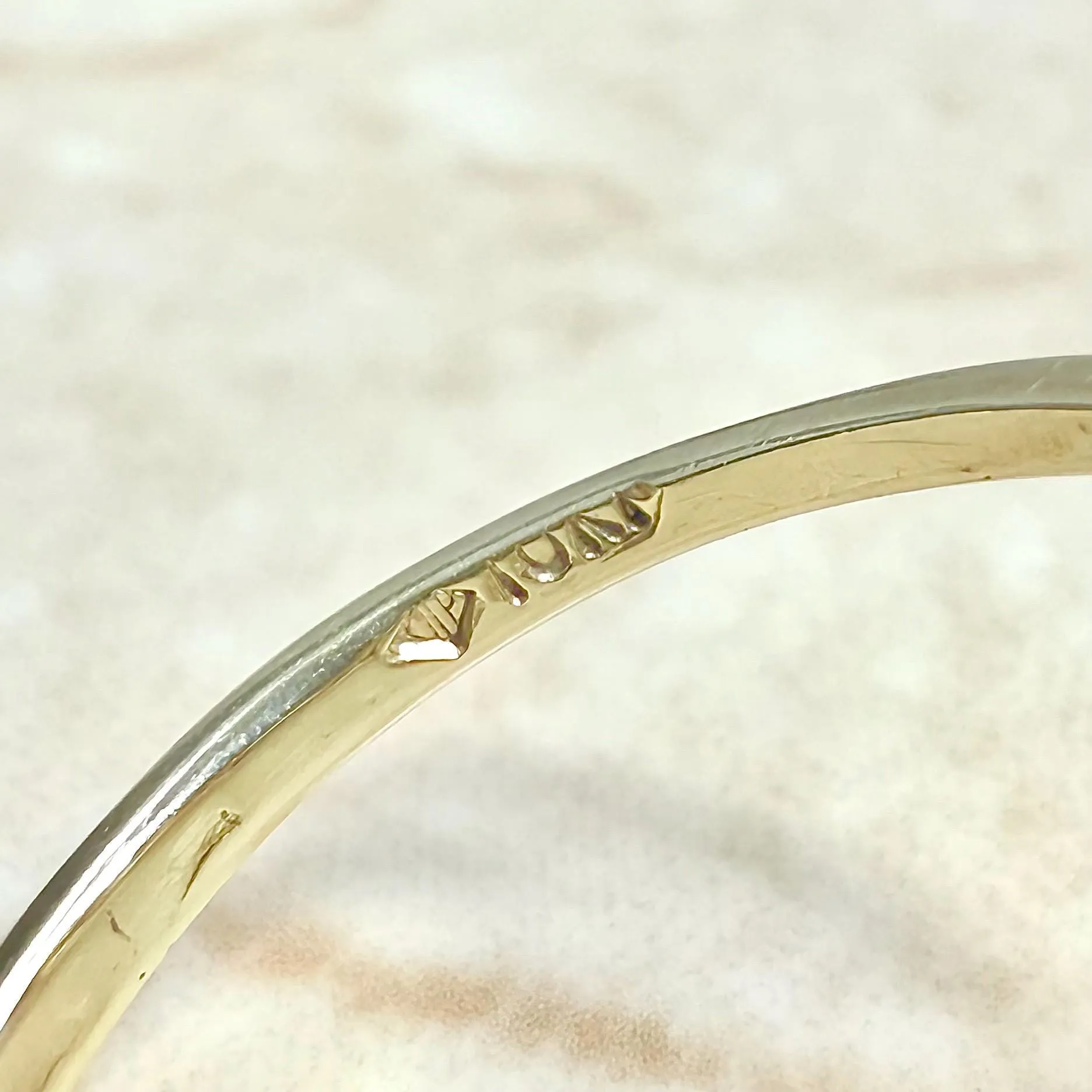 Solid 10 Karat Yellow Gold White Pearl Heart Toi & Moi Ring