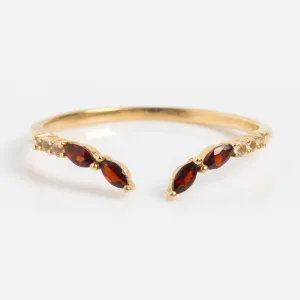 Solid Gold 2025 January Capsule Delicate Garnet Stacking Ring