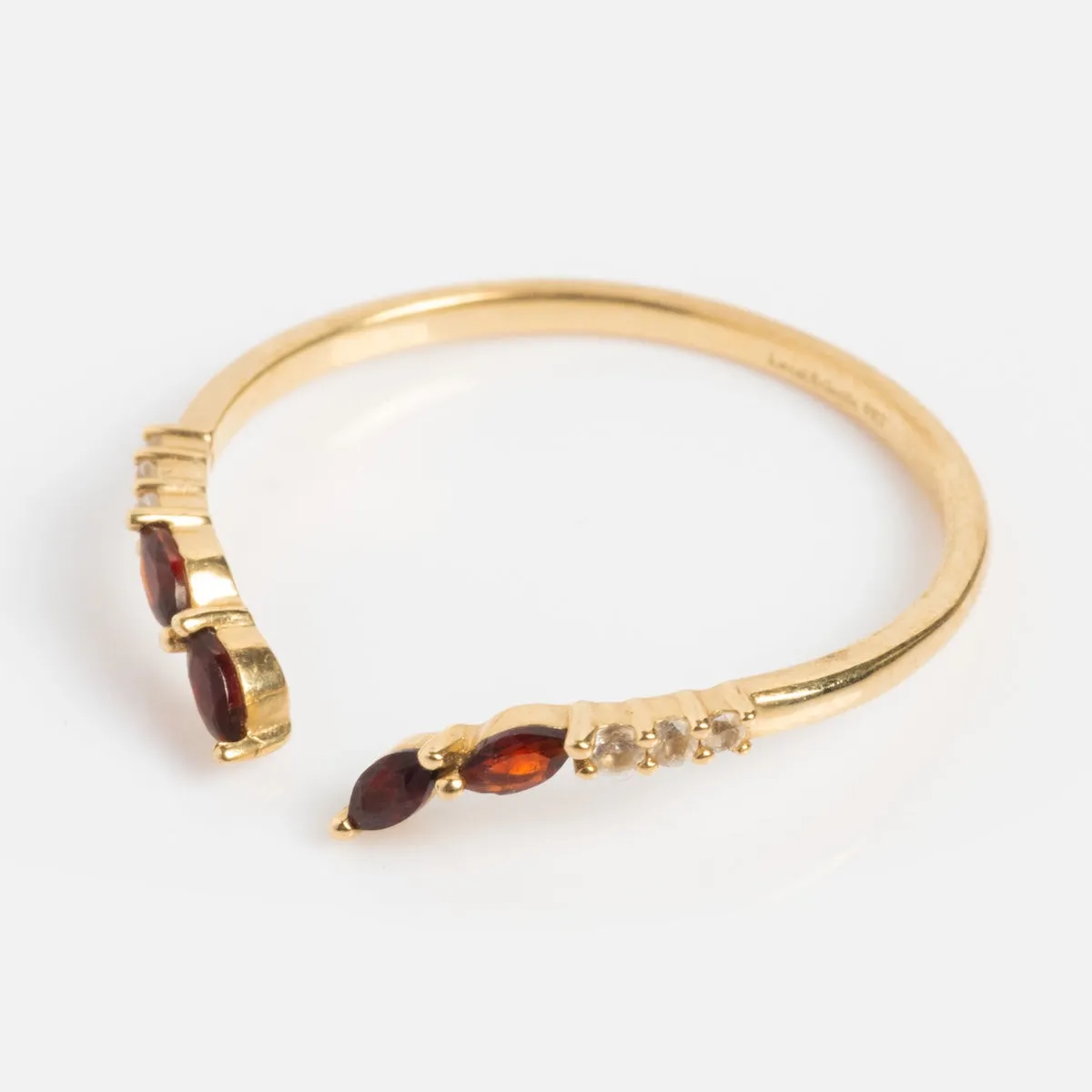 Solid Gold 2025 January Capsule Delicate Garnet Stacking Ring
