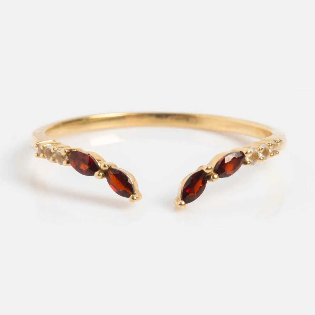 Solid Gold 2025 January Capsule Delicate Garnet Stacking Ring