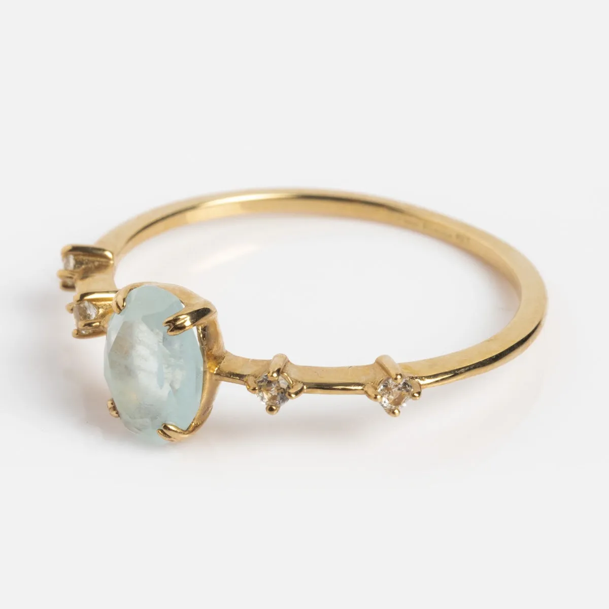 Solid Gold 2025 March Capsule Classic Aquamarine Statement Ring