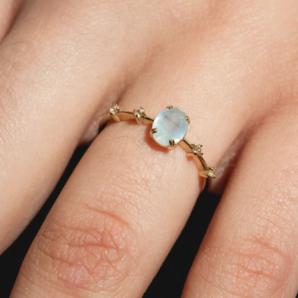 Solid Gold 2025 March Capsule Classic Aquamarine Statement Ring