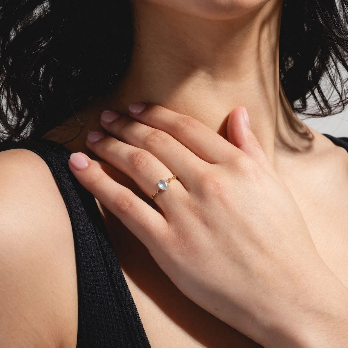 Solid Gold 2025 March Capsule Classic Aquamarine Statement Ring