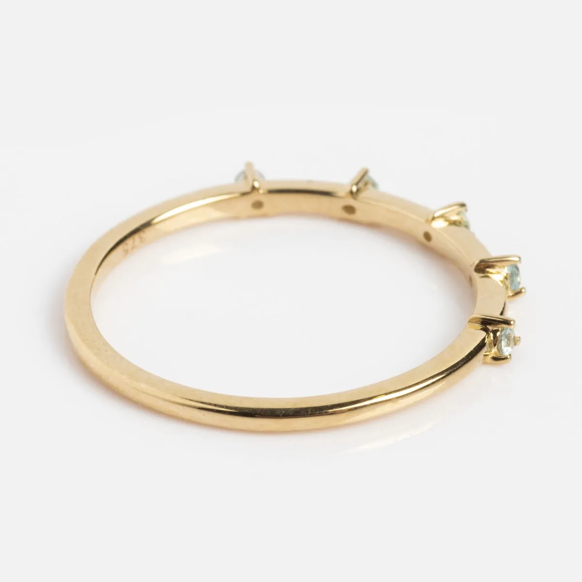 Solid Gold 2025 March Capsule Delicate Aquamarine Stacking Ring