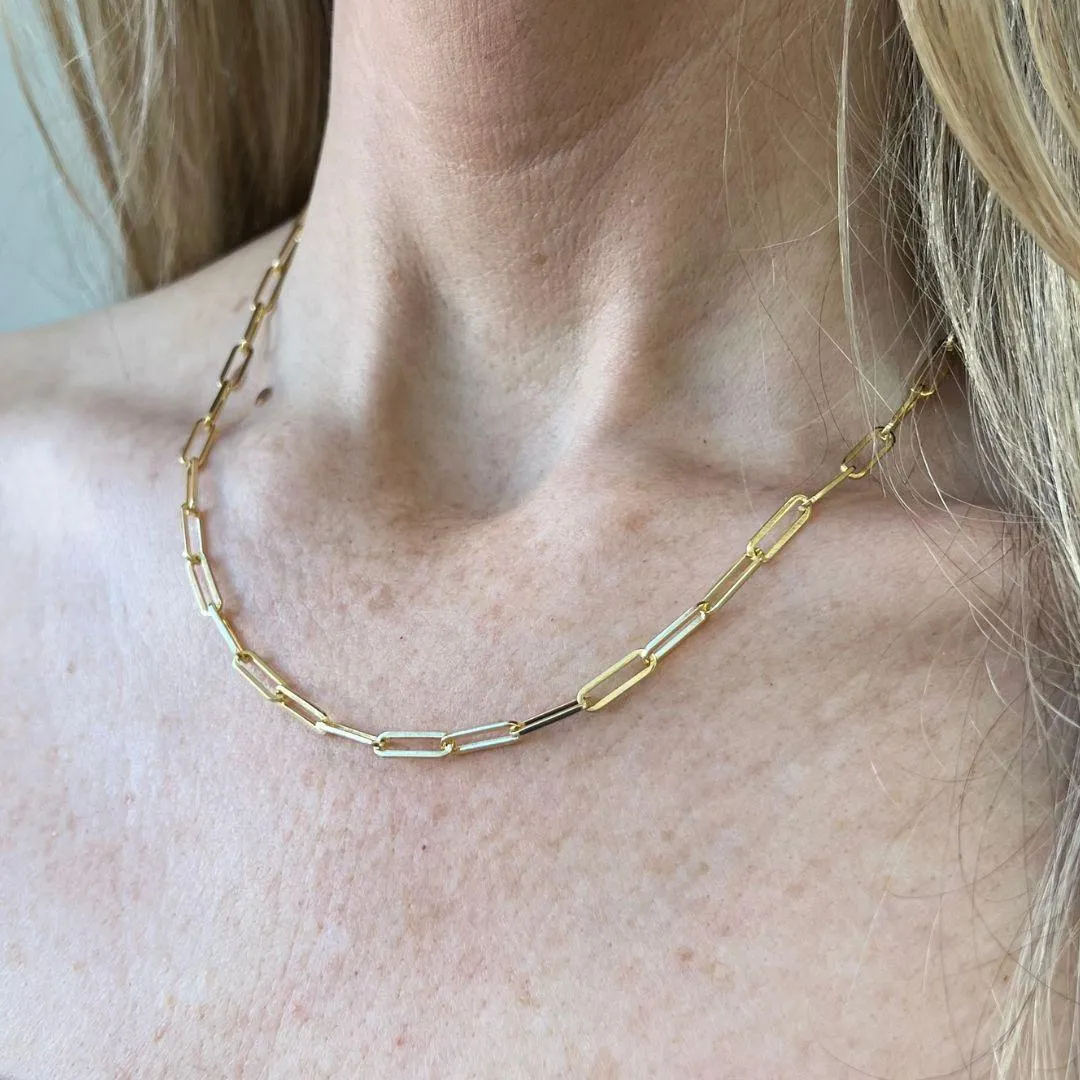 Solid Gold Flat Draw Chain