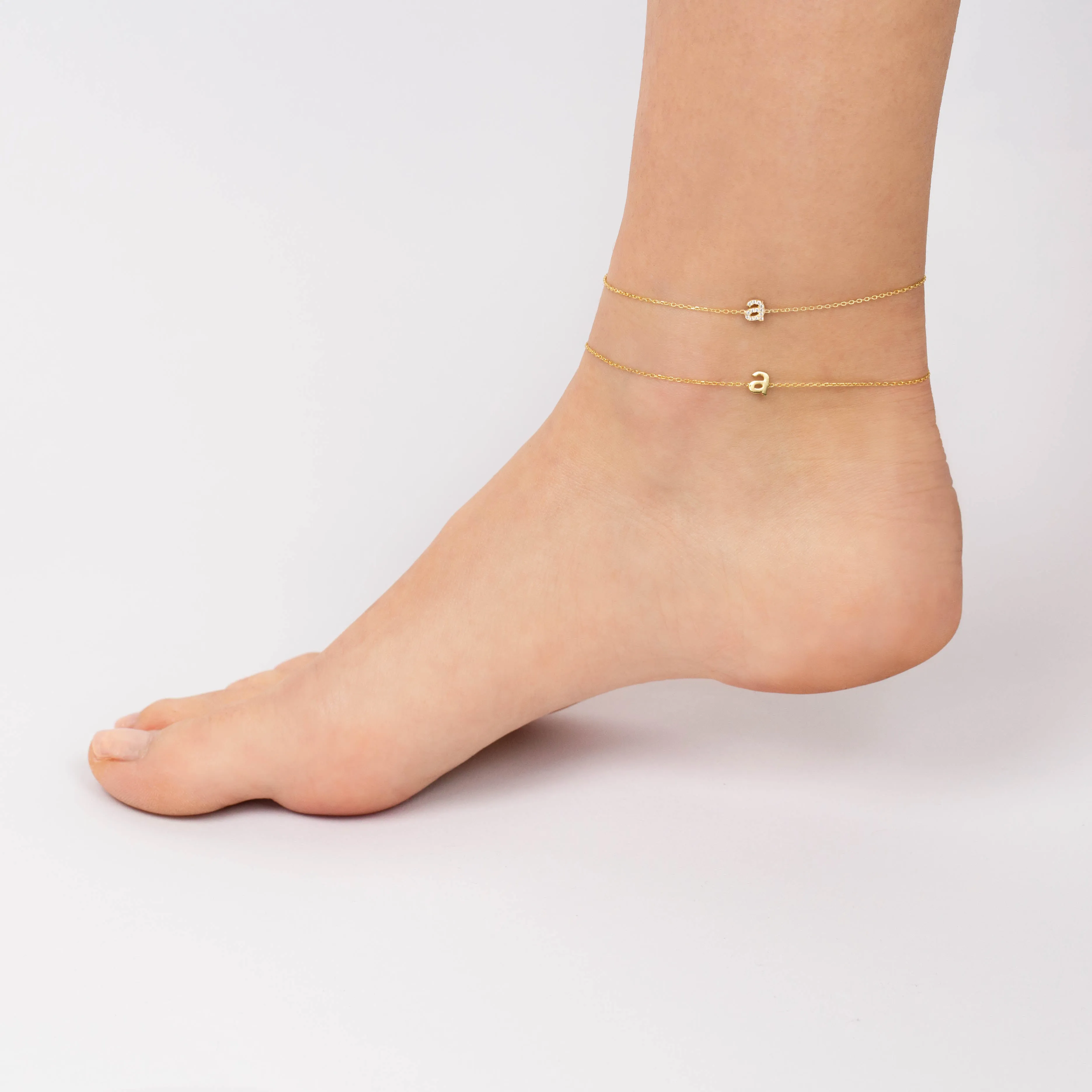 Solid Lowercase Initial Anklet