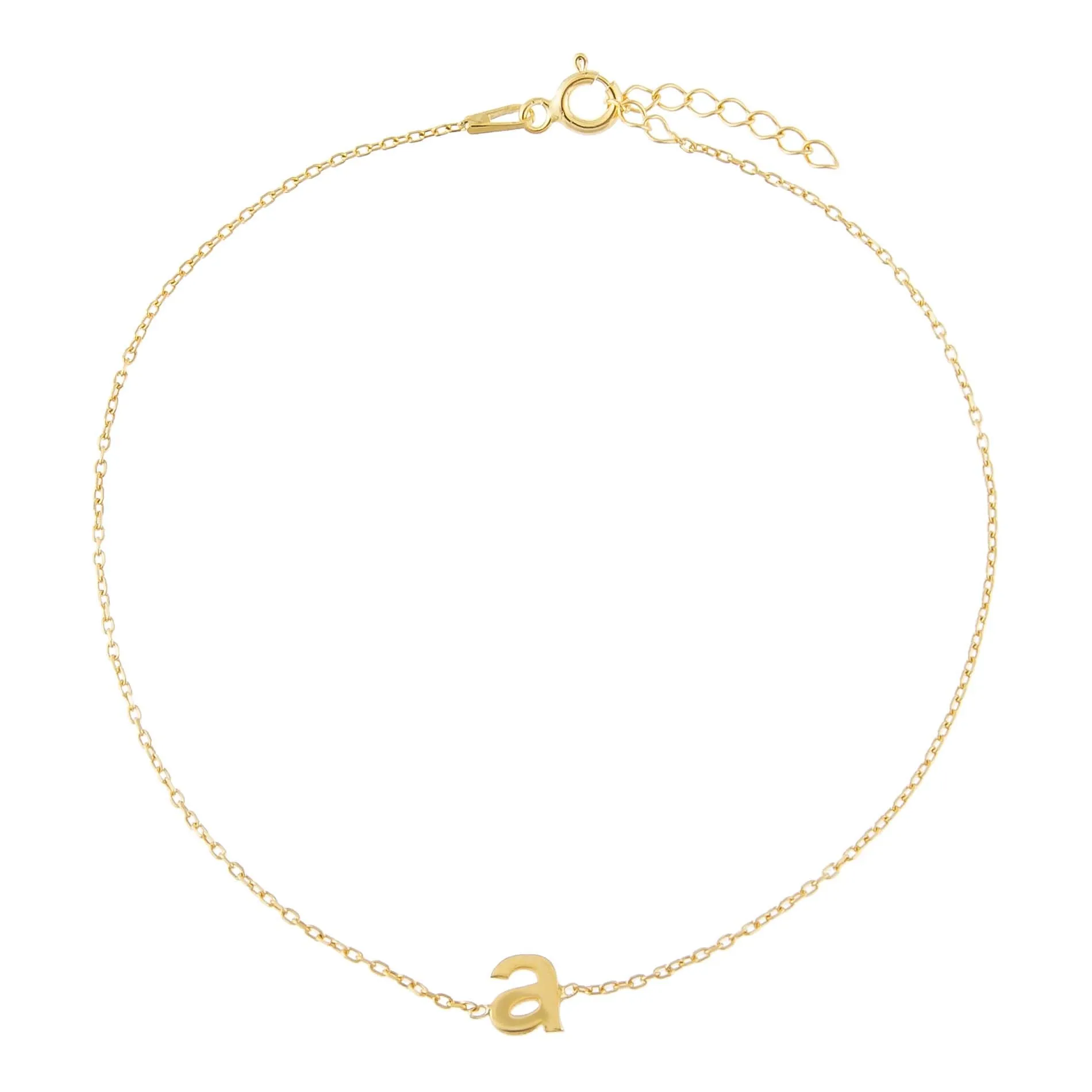 Solid Lowercase Initial Anklet