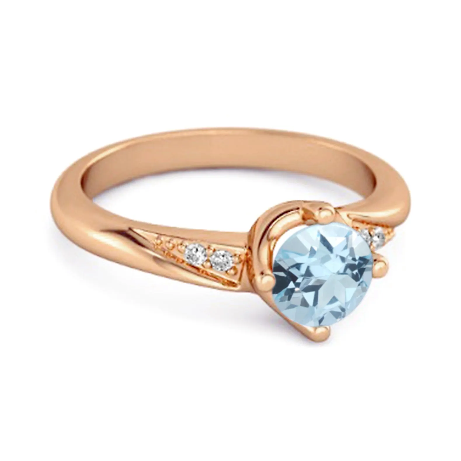 Solitaire 0.25 Ctw Blue Topaz Accents 925 Sterling Silver Women Ring