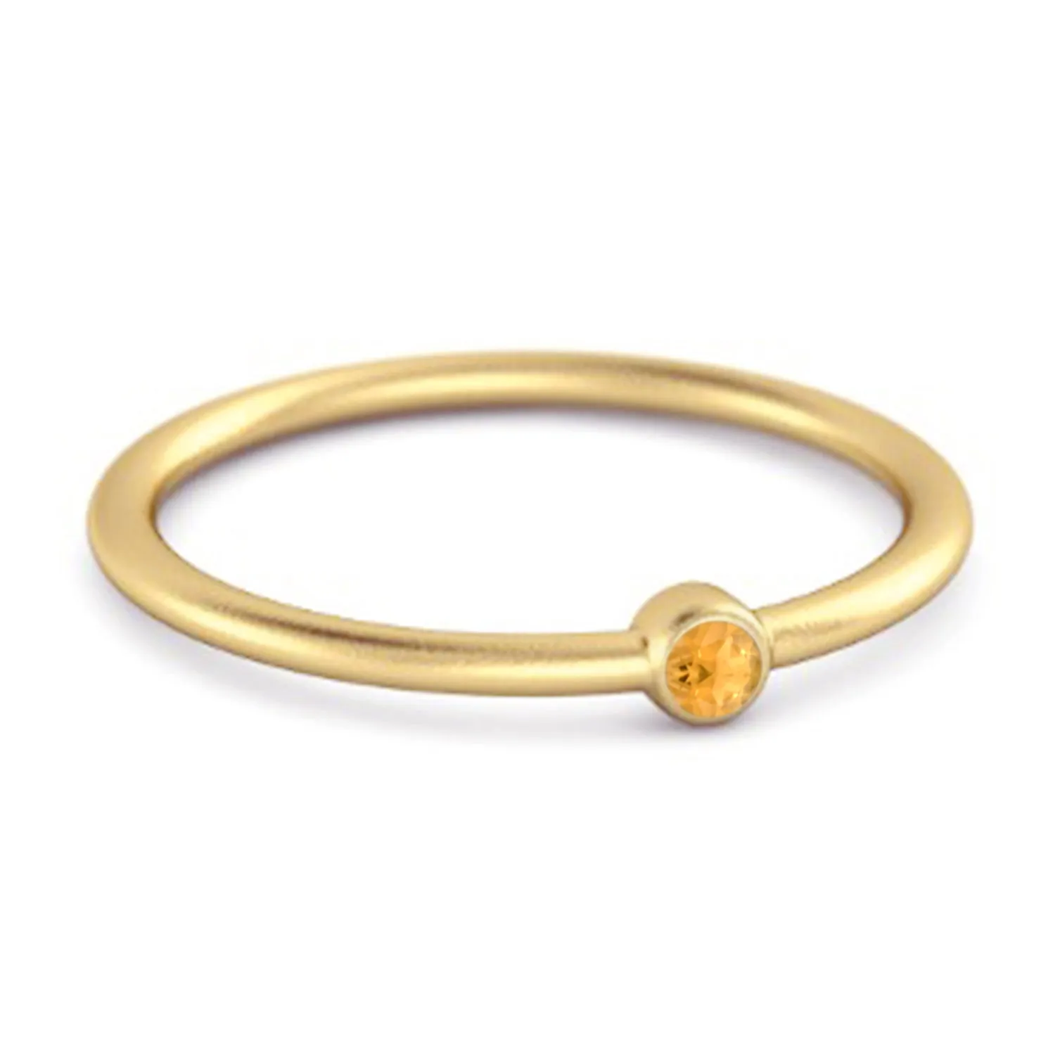 Solitaire 925 Sterling Silver 0.1 Cts Citrine Stackable Tiny Ring