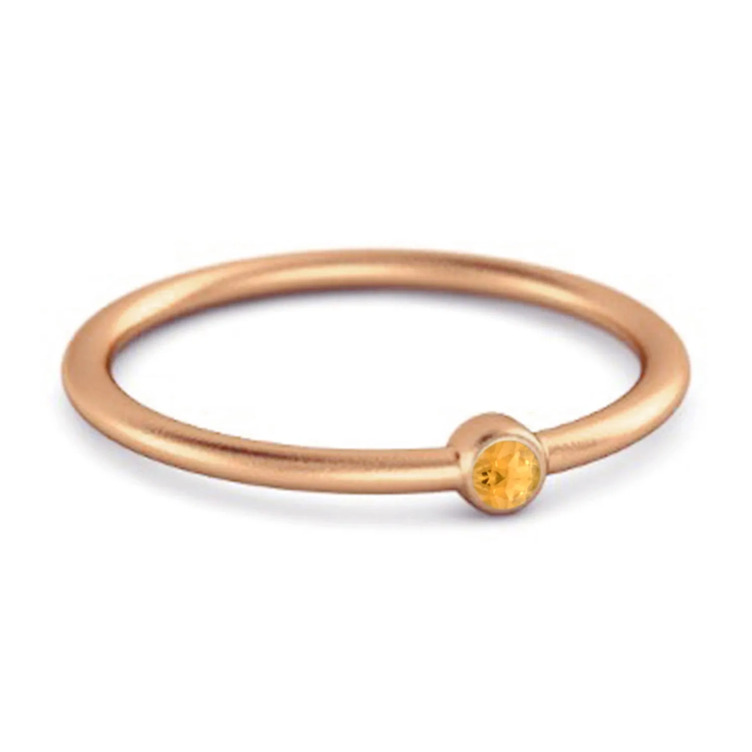 Solitaire 925 Sterling Silver 0.1 Cts Citrine Stackable Tiny Ring