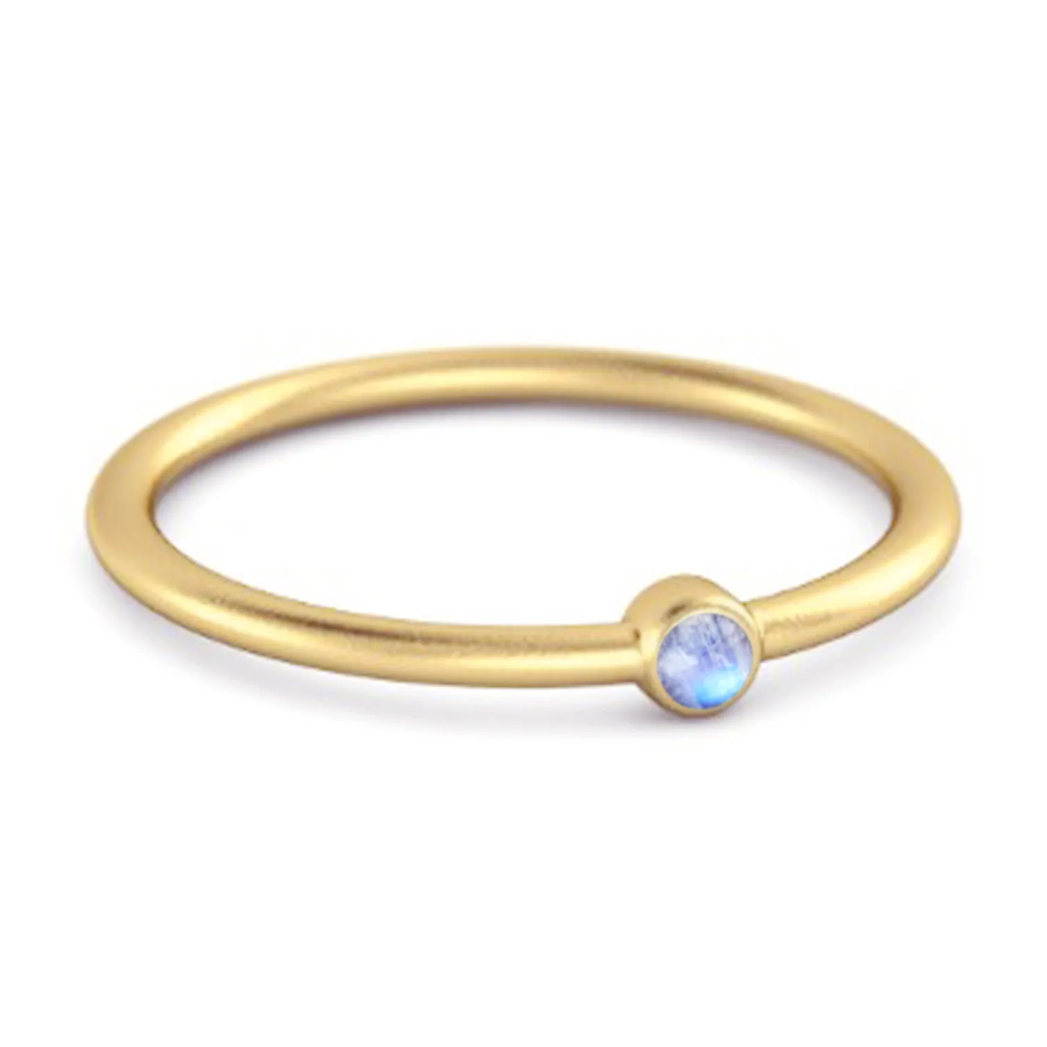 Solitaire 925 Sterling Silver 0.1 Cts Moonstone Stackable Tiny Ring