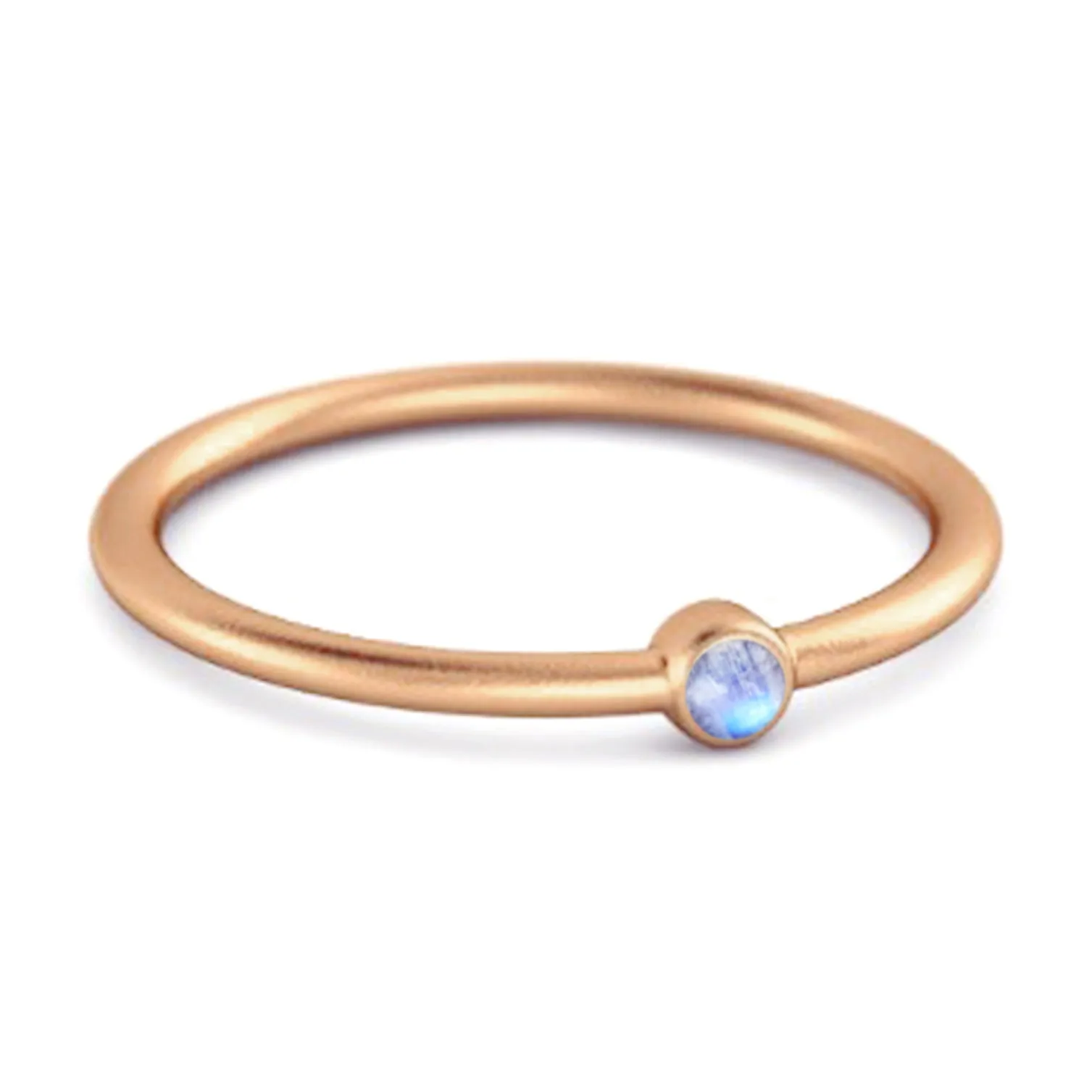 Solitaire 925 Sterling Silver 0.1 Cts Moonstone Stackable Tiny Ring