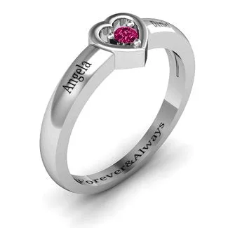 Solitaire Heart Promise Ring
