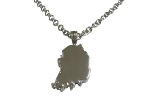 South Korea Map Shape Pendant Necklace
