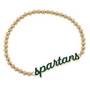 Spartans Enamel Script Stretch Bracelet