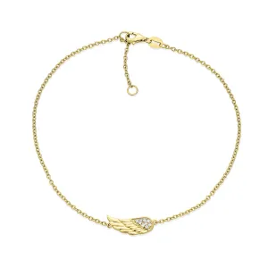 Spiritual Guardian Angel Wing Evil Eye Anklet Ankle Bracelet Gold Plated Silver