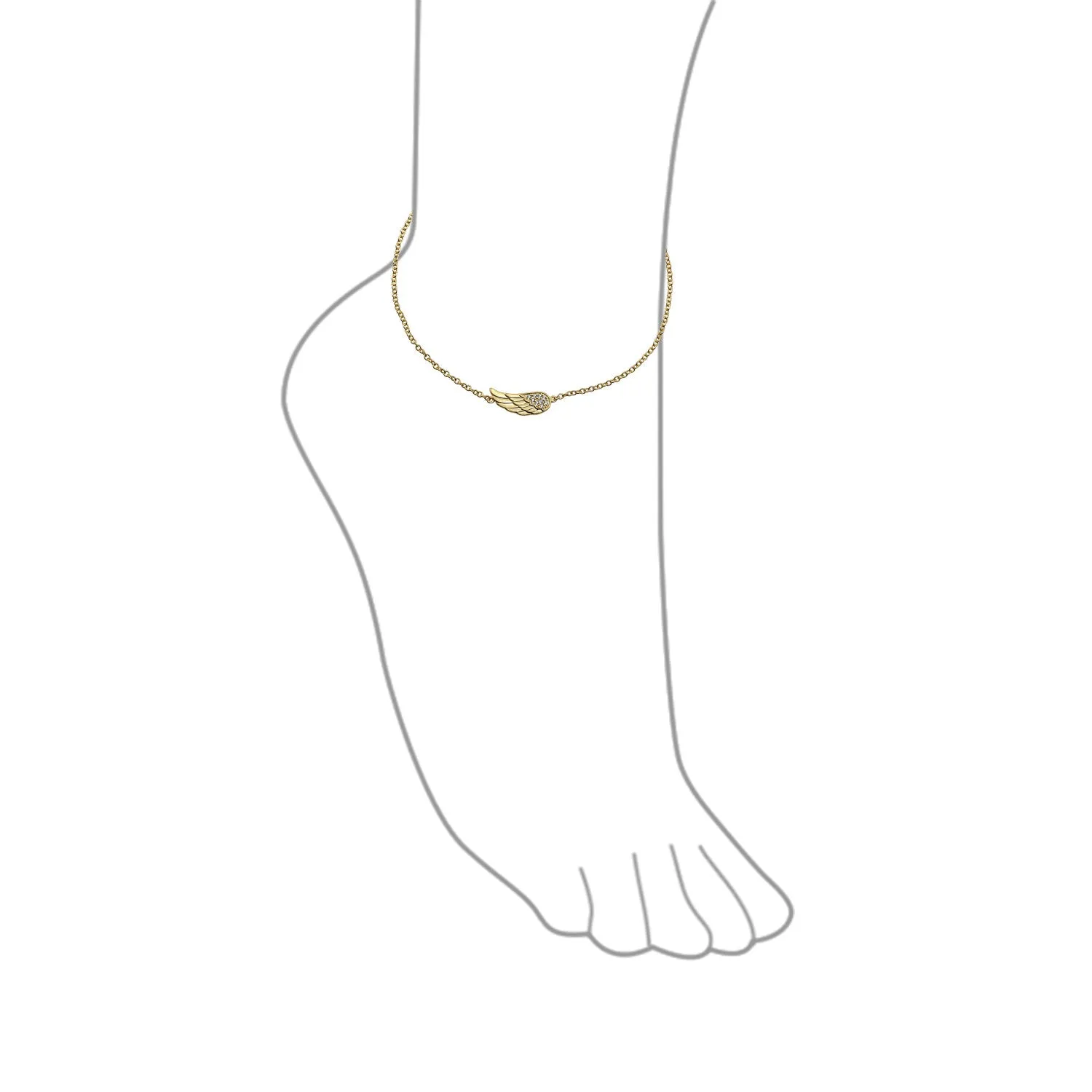 Spiritual Guardian Angel Wing Evil Eye Anklet Ankle Bracelet Gold Plated Silver