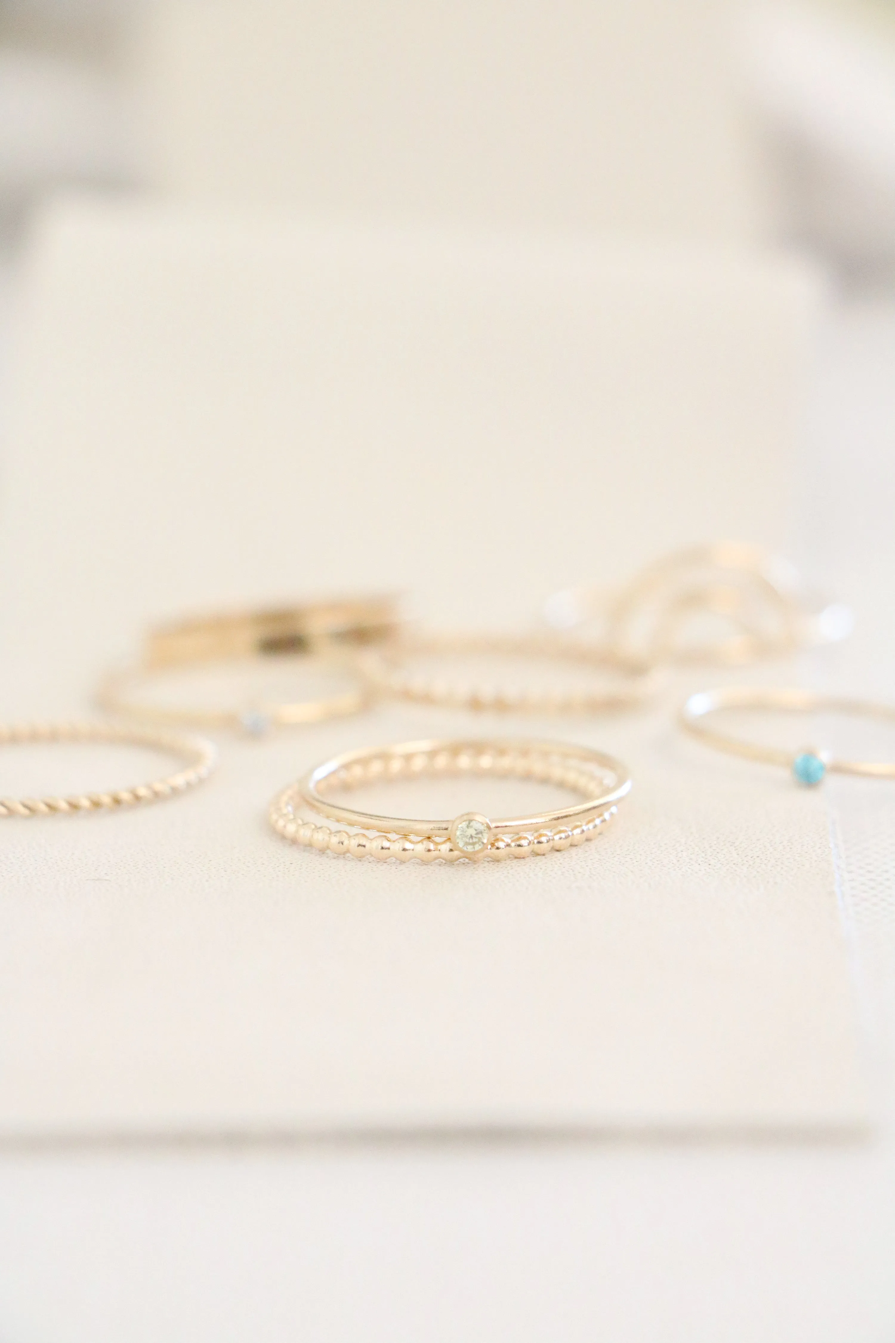 stacking birthstone ring {yellow gold}