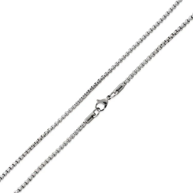 Stainless Steel 18" Round Box Chain Necklace 3.0 MM