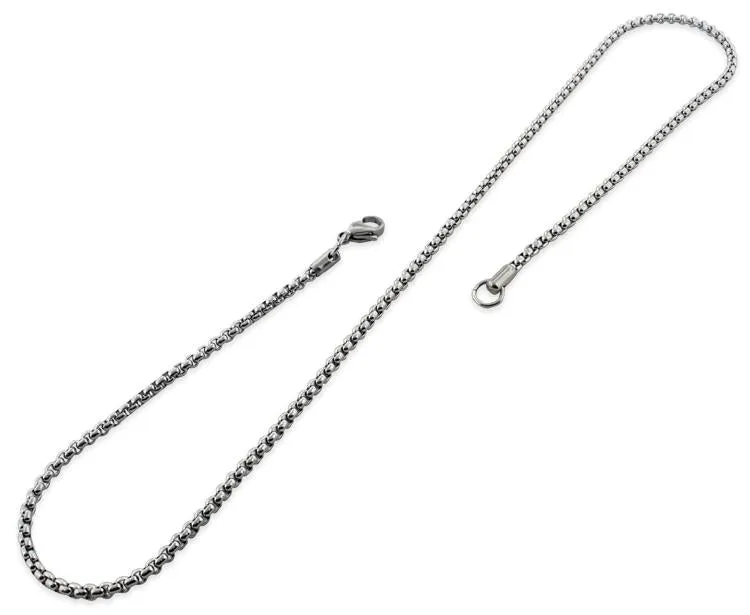 Stainless Steel 18" Round Box Chain Necklace 3.0 MM