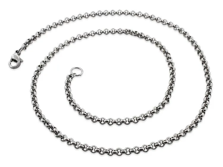 Stainless Steel 20" Round Rollo Chain Necklace 3.0 MM