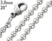 Stainless Steel 20" Round Rollo Chain Necklace 3.0 MM