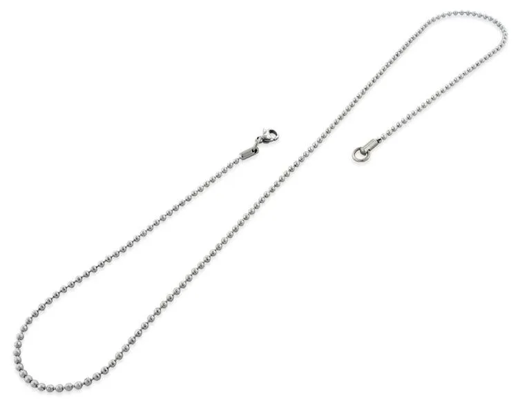 Stainless Steel 24" Bead Chain Necklace 2.0 MM