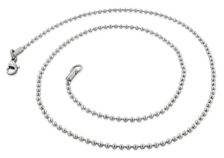 Stainless Steel 24" Bead Chain Necklace 2.0 MM