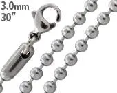 Stainless Steel 30" Bead Chain Necklace 3.0 MM