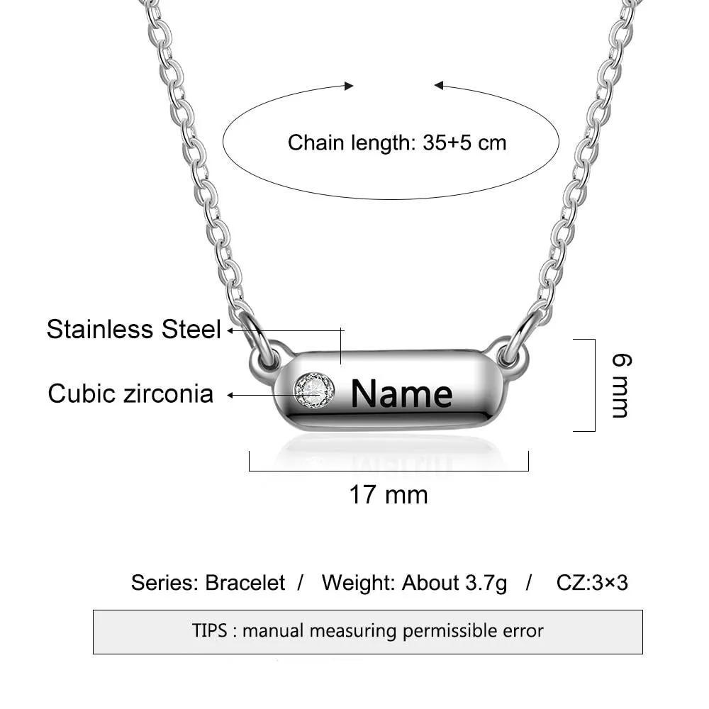 Stainless Steel Pendant Necklace Custom Engraving