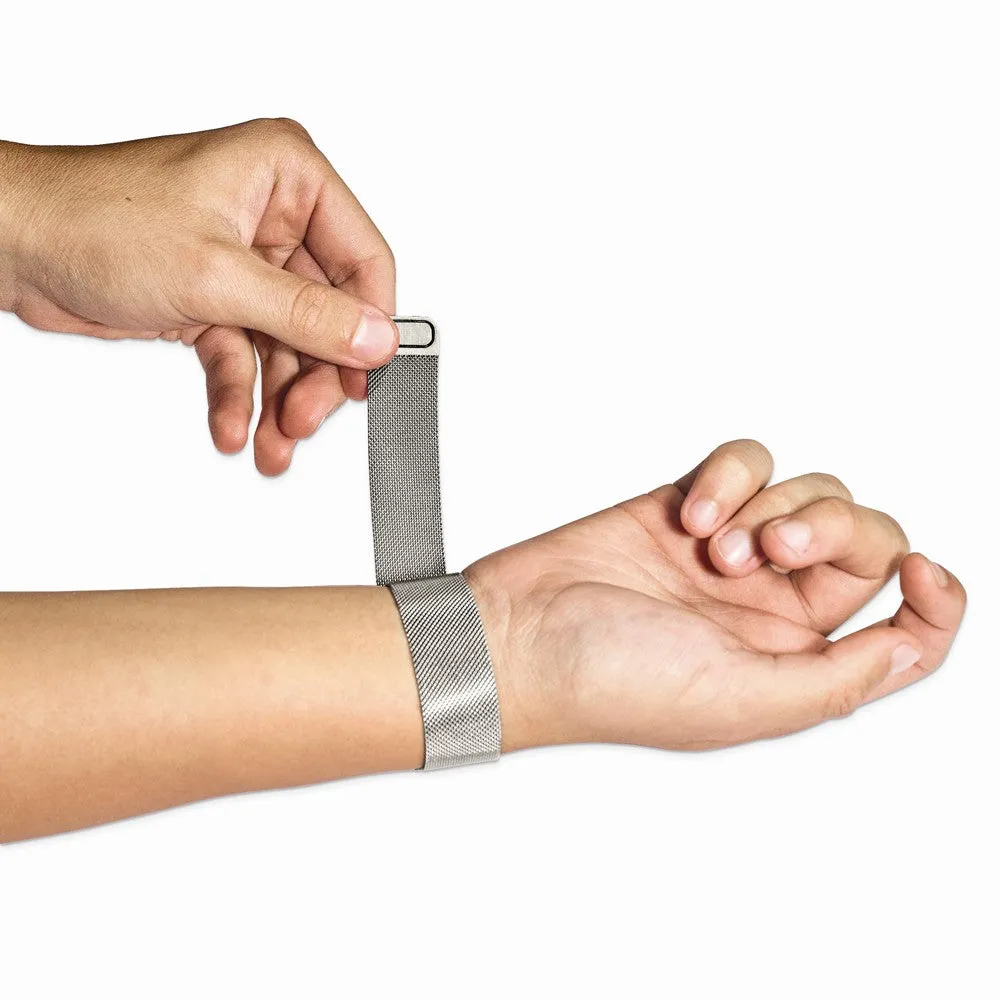 Stainless Steel Polished Mesh Adjustable ID Bracelet