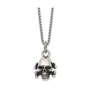 Stainless Steel Skull and Cross Bones Necklace