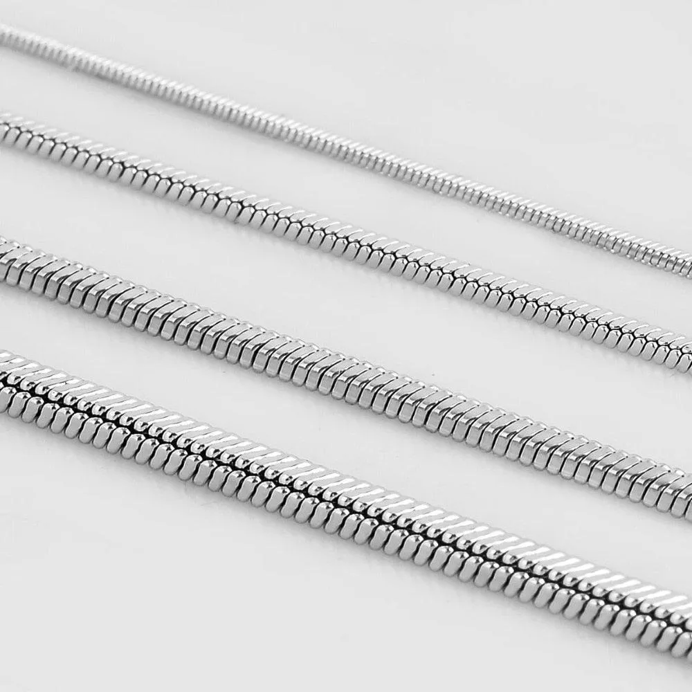 Stainless Steel Square Snake Chain Necklace