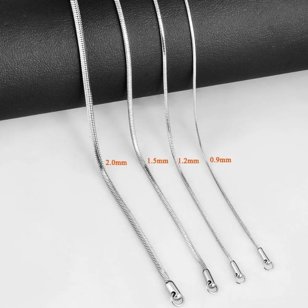 Stainless Steel Square Snake Chain Necklace