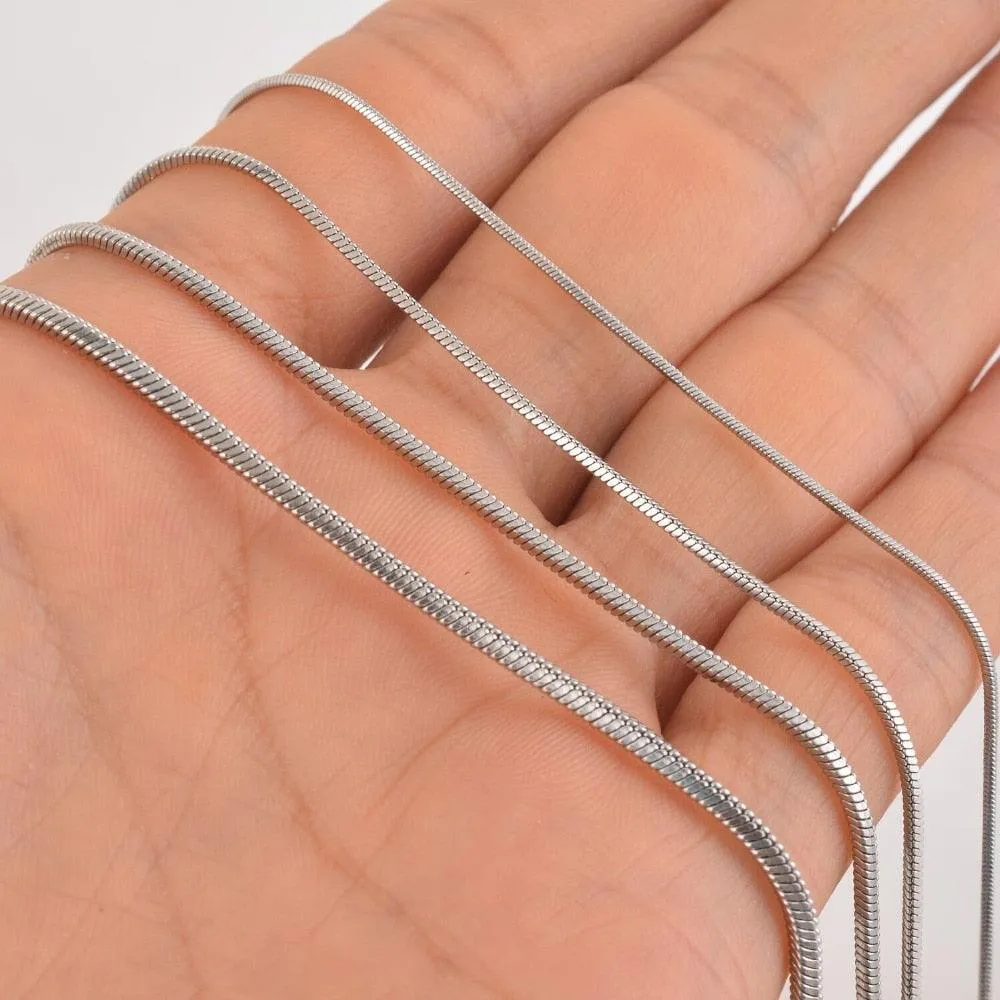Stainless Steel Square Snake Chain Necklace