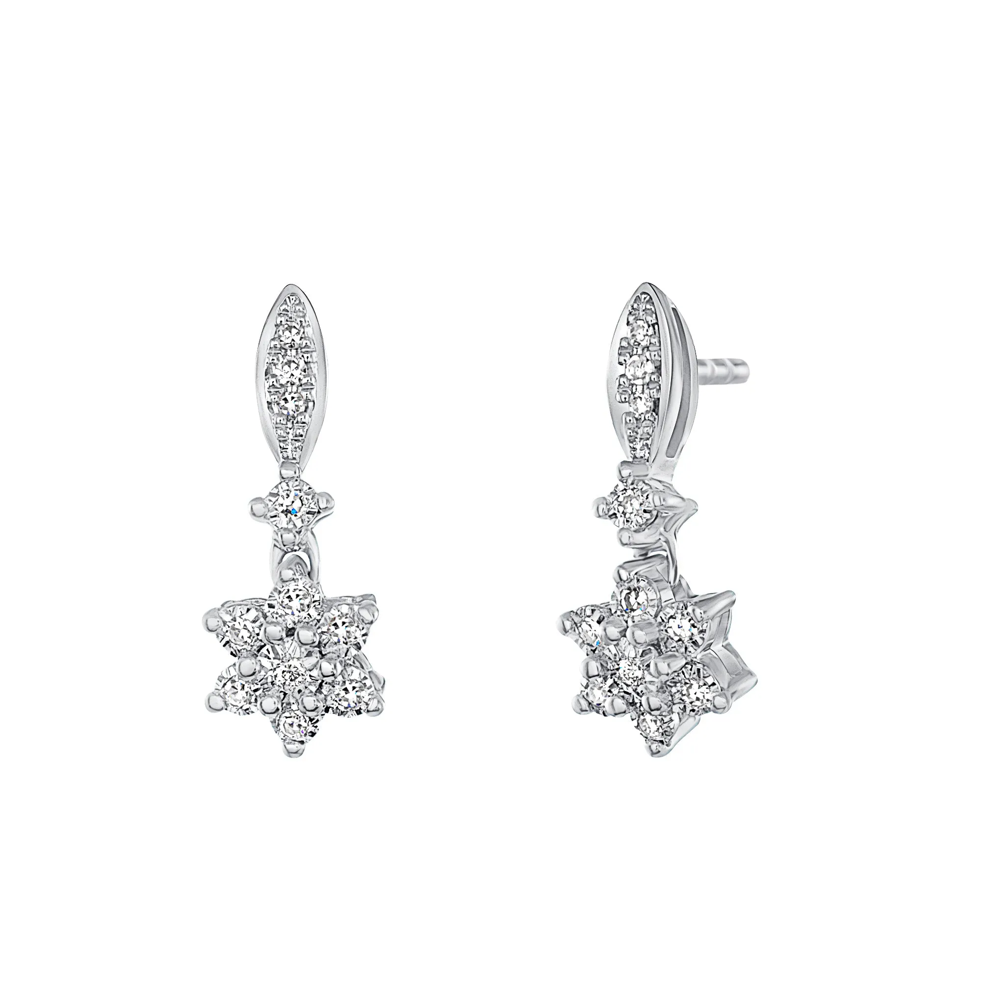 Star-Drop Diamond Earrings