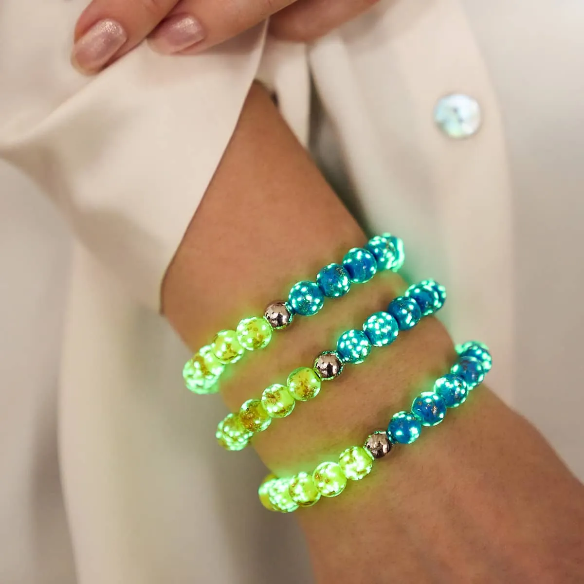 Starry Night | Ukrainian Aid | Firefly Glass Bracelet
