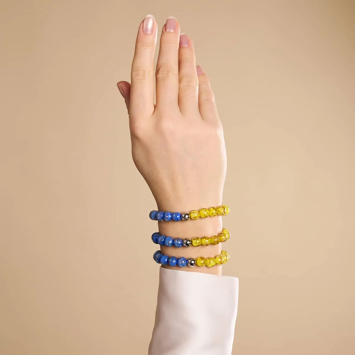 Starry Night | Ukrainian Aid | Firefly Glass Bracelet