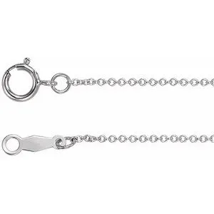 Sterling Silver 1 mm Cable 20" Chain
