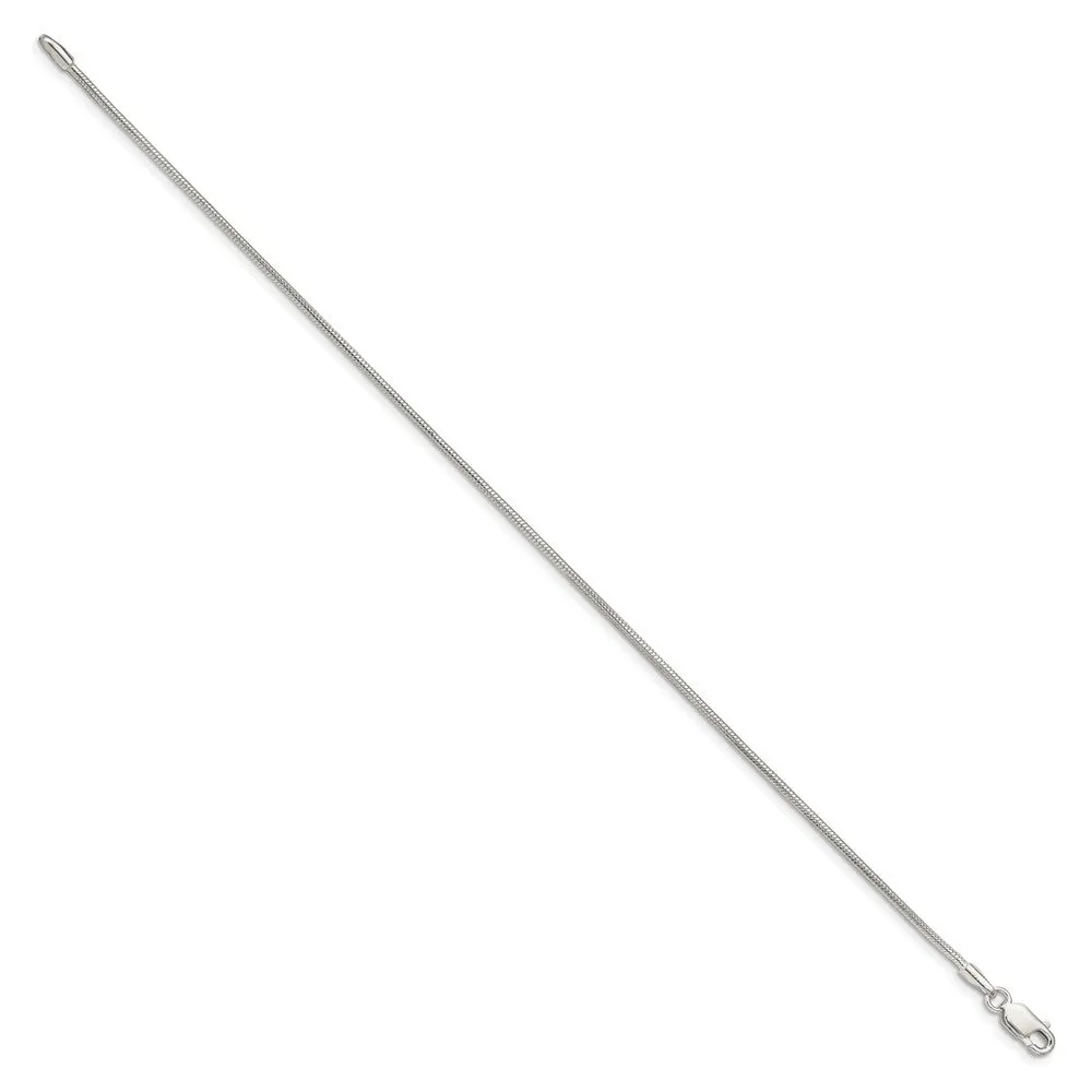 Sterling Silver 1.25mm Snake Chain Anklet