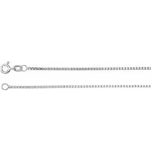 Sterling Silver 1.3 mm Diamond Cut Box 24" Chain with Spring Ring