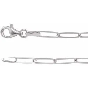 Sterling Silver 2.6 mm Paperclip-Style 20" Chain