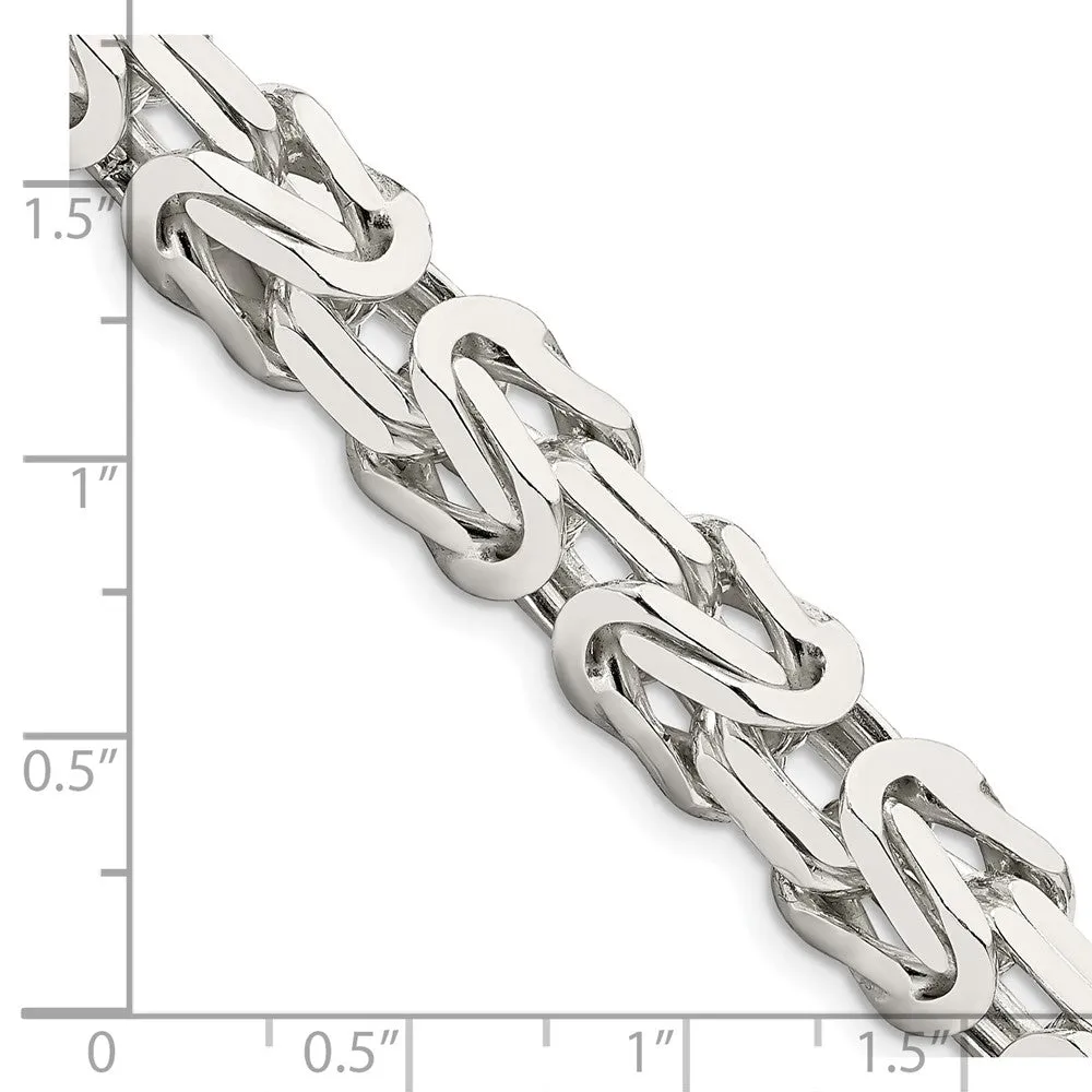 Sterling Silver 8.25mm Byzantine Chain