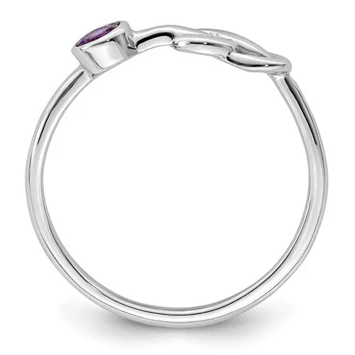 Sterling Silver Amethyst Infinity Knot Ring