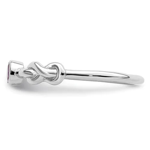 Sterling Silver Amethyst Infinity Knot Ring