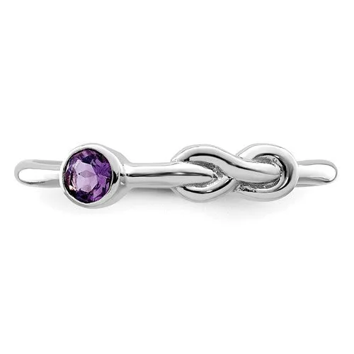 Sterling Silver Amethyst Infinity Knot Ring