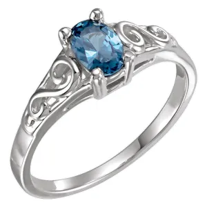 Sterling Silver December Imitation Birthstone Ring , Size 5