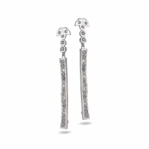 Sterling Silver Diamond Rain Drop Earrings