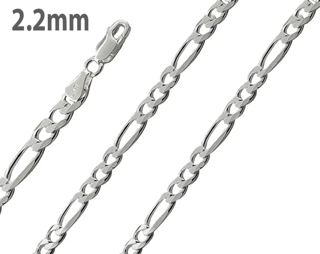 Sterling Silver Figaro Chain 2.2mm