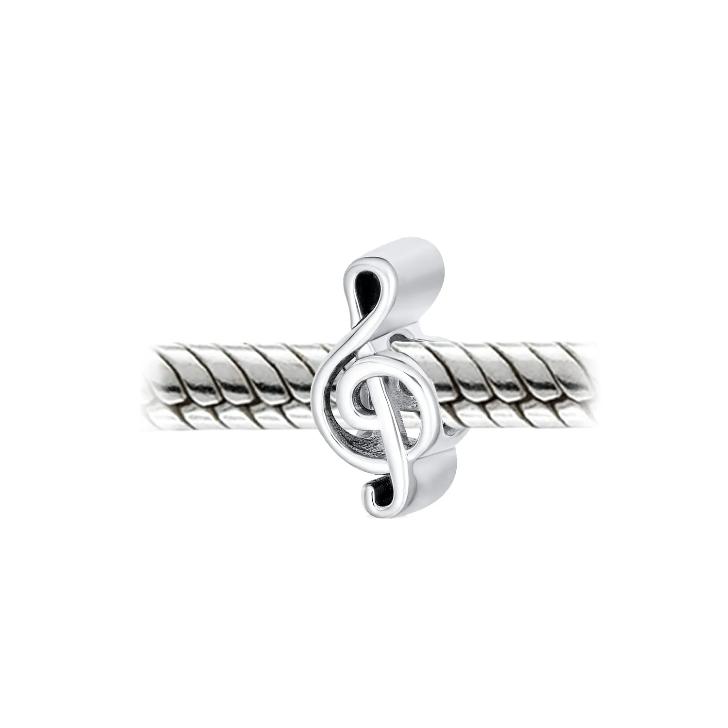 Sterling Silver G Clef Musician Charm Bead for European Bracelets